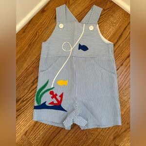Florence Eiseman Blue Striped nautical sunsuit